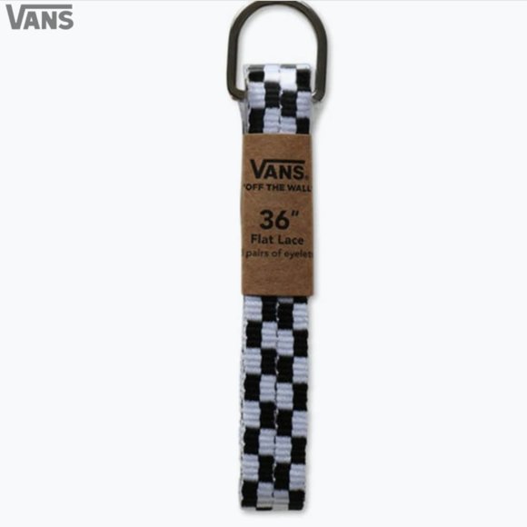 NEW/W TAGS- VANS CHECKERBOARD SHOE LACES BLACK/WHITE 36" - Picture 1 of 3